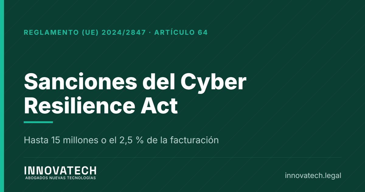 Sanciones del Cyber Resilience Act, multas y quién las impone en España — Innovatech Abogados