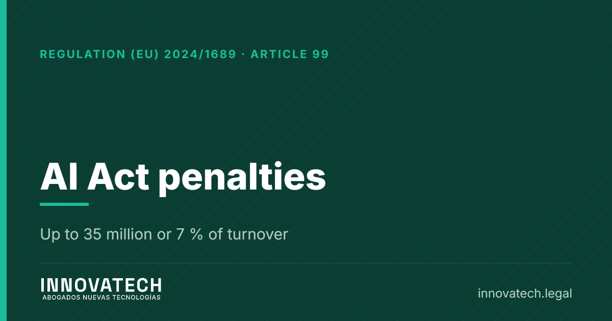 AI Act penalties, fines by tier and who imposes them in Spain — Innovatech Abogados