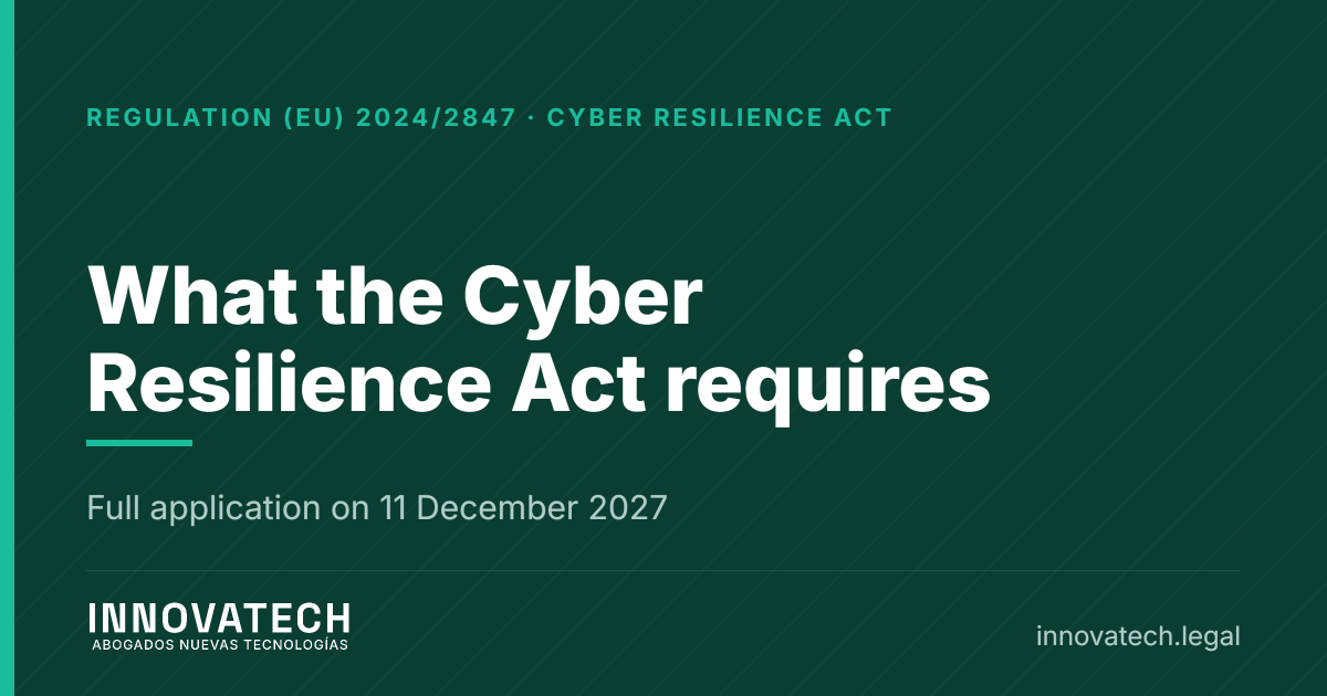 What the Cyber Resilience Act is and which companies it covers — Innovatech Abogados